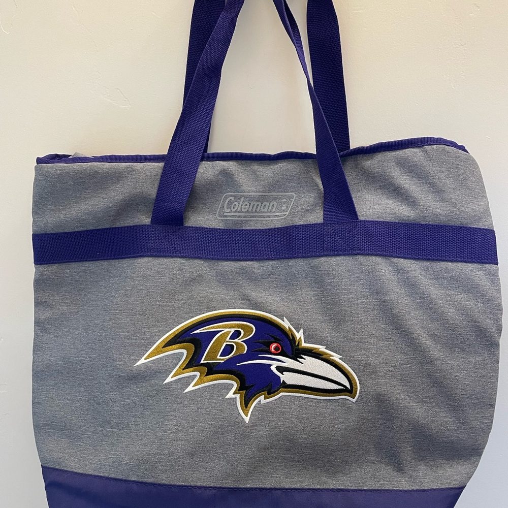 Coleman NFL Baltimore Ravens Rawlings Large cooler tote bag 30 cans